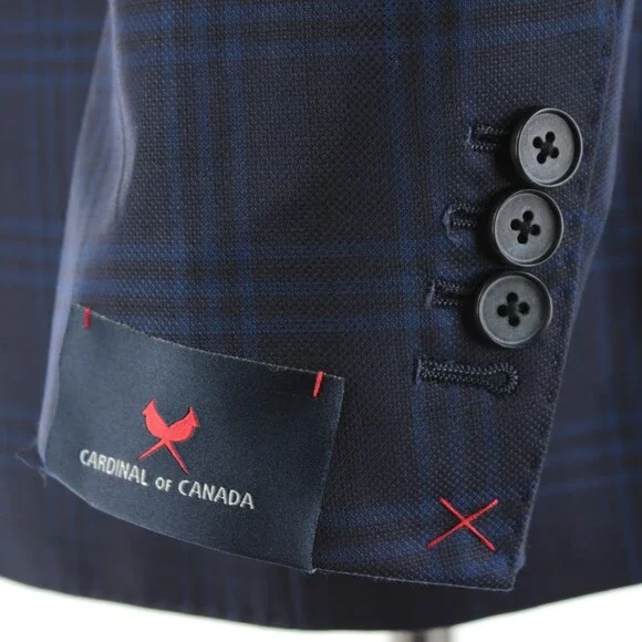 Cardinal of Canada NWT 100% Wool Sport Coat Size 42R US In Blues Plaid
